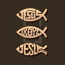 Jesus fish wooden icons 