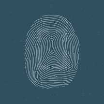 white fingerprint on a blue background