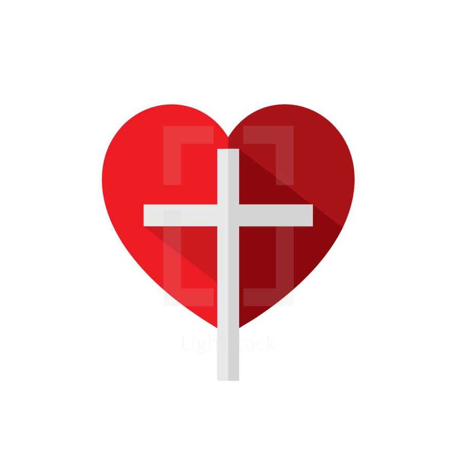 cross in a heart 