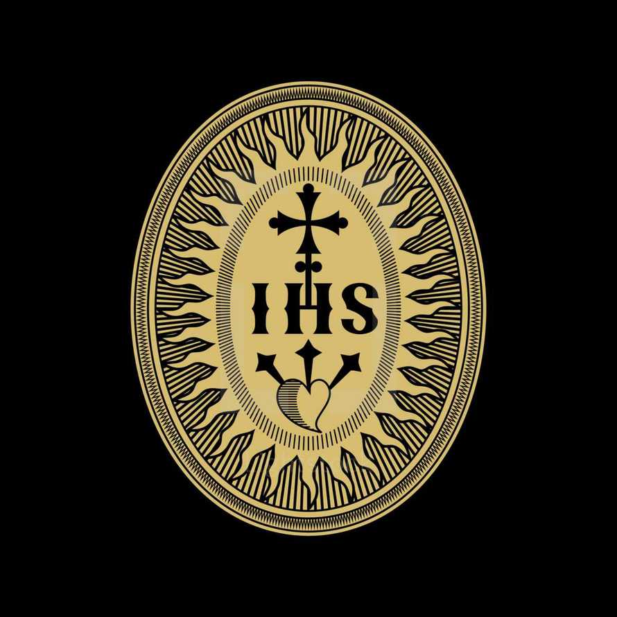Christian symbols. Illustration of the Jesuit Order. The Society of Jesus is a religious order of the Catholic Church headquartered in Rome.