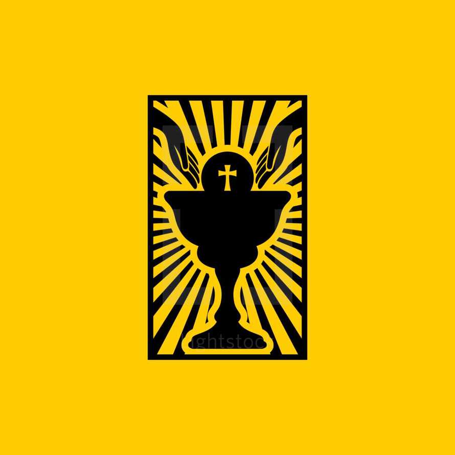 Christian symbols. Communion Bread and Chalice.