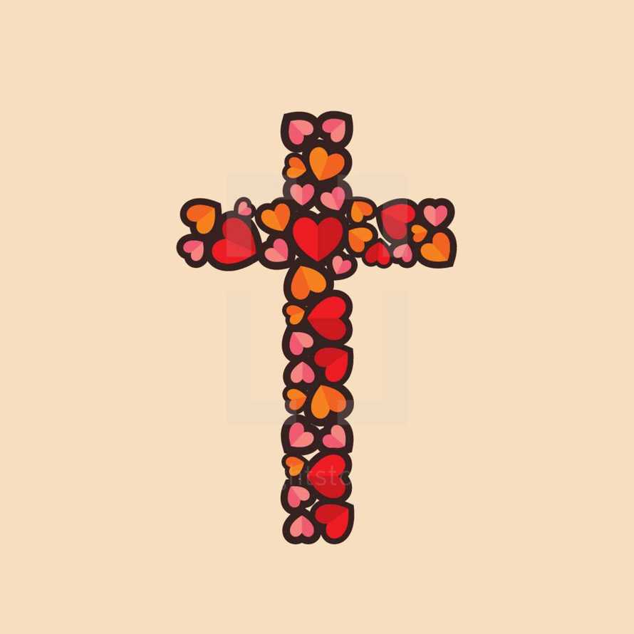 hearts on a cross 