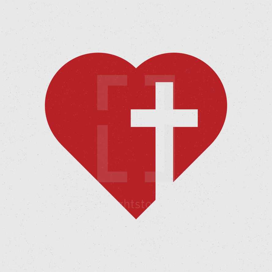 cross in a heart 