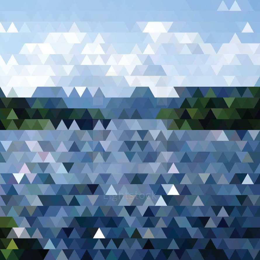 river poly geometric background 