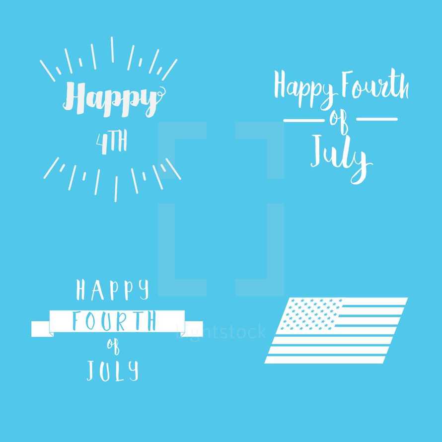 three Fourth of July Vectors