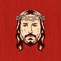 head of Jesus with crown of thorns 