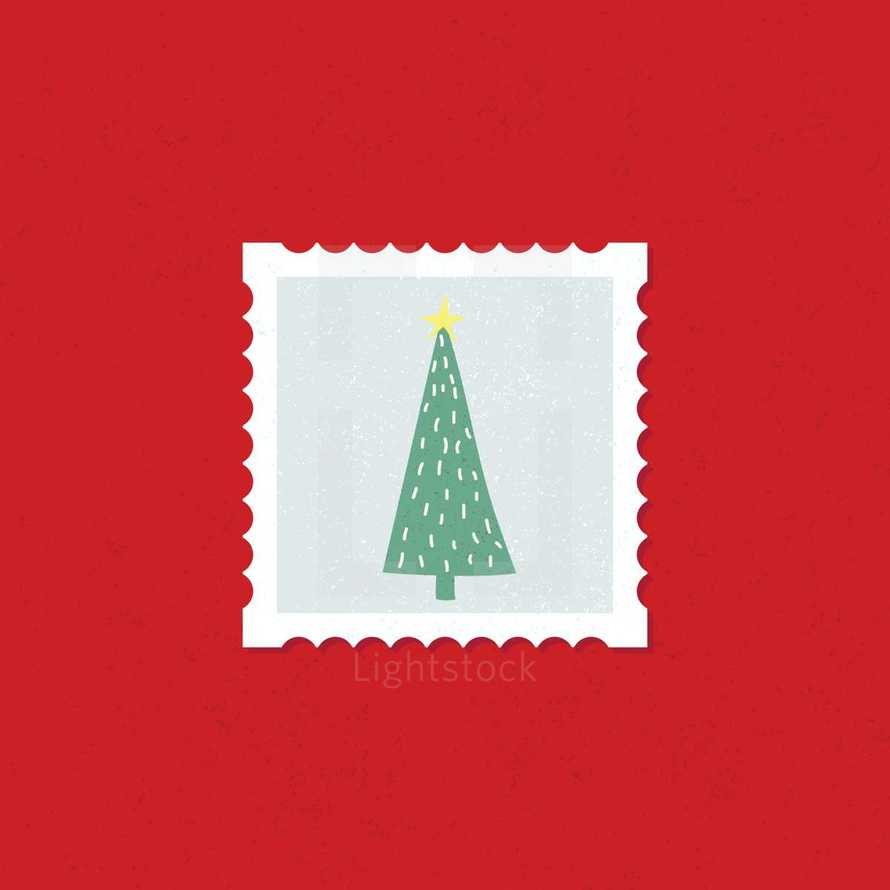 Christmas tree stamp 