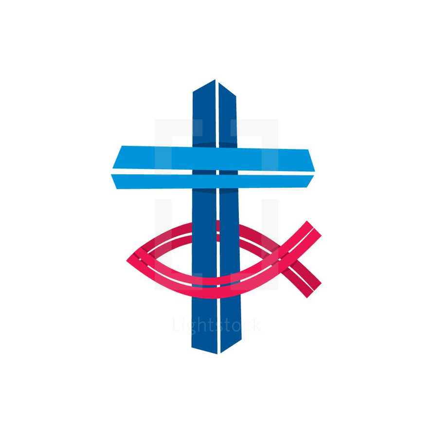 crown and Jesus fish logo 