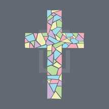 mosaic pastel cross 