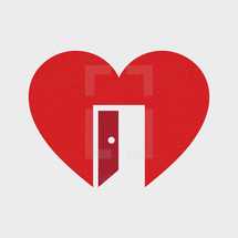 heart with a door 