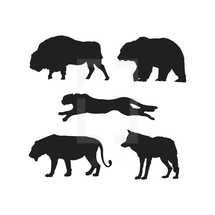 strong animals icons