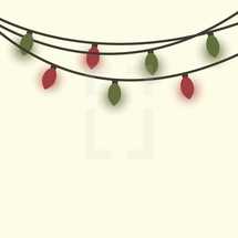 string of red and green Christmas lights 