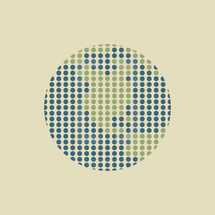 abstract illustration of globe made of dots.