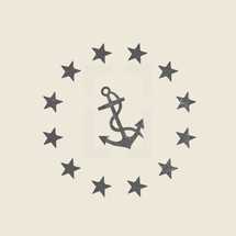 stars around an anchor 