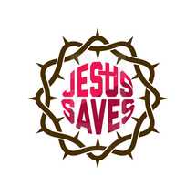 Jesus saves and crown of thorns 