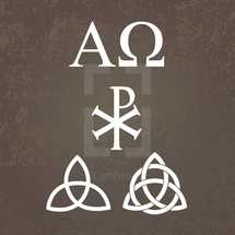 Alpha, Omega, trinity, Christ symbols, symbols, icons
