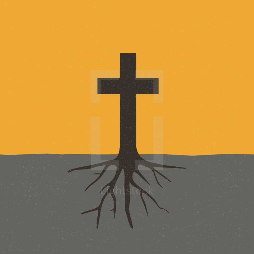 cross with roots