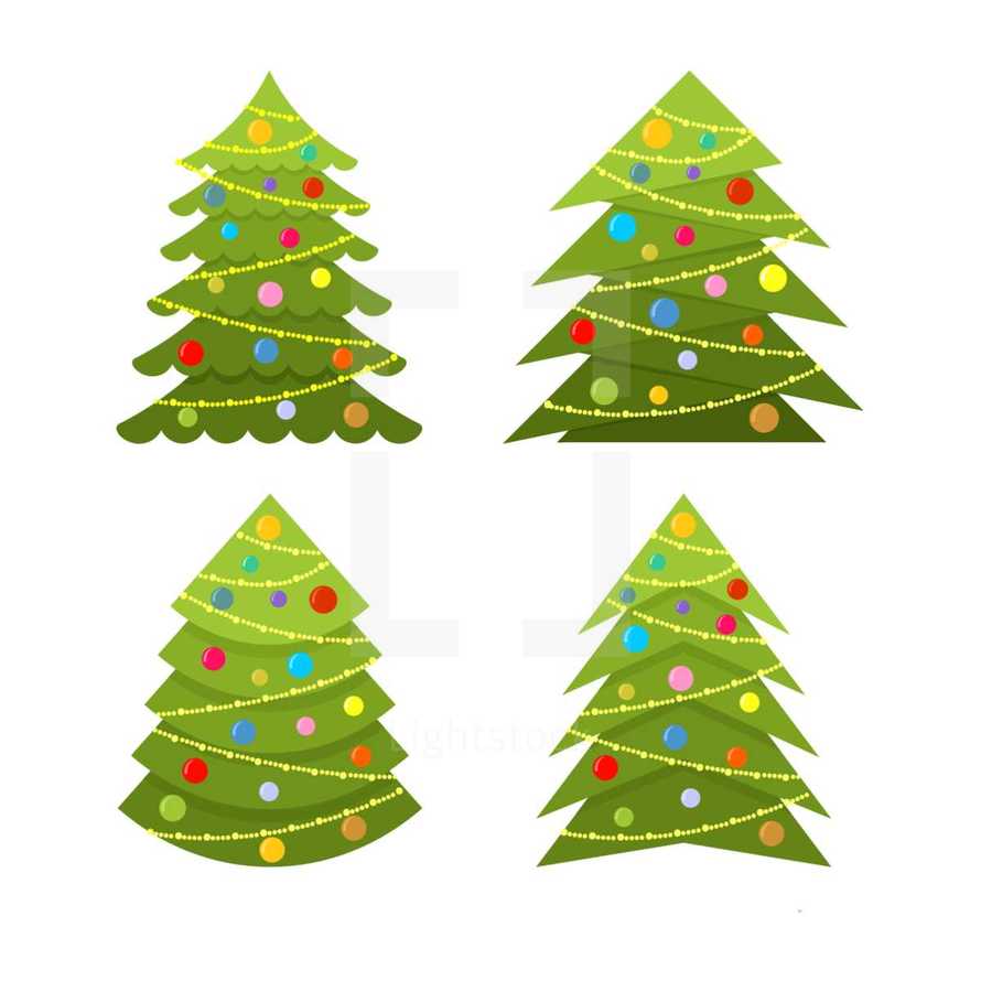 Christmas tree icons 
