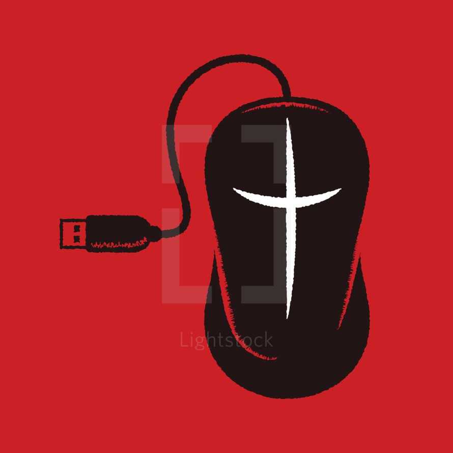 cross on a computer mouse 