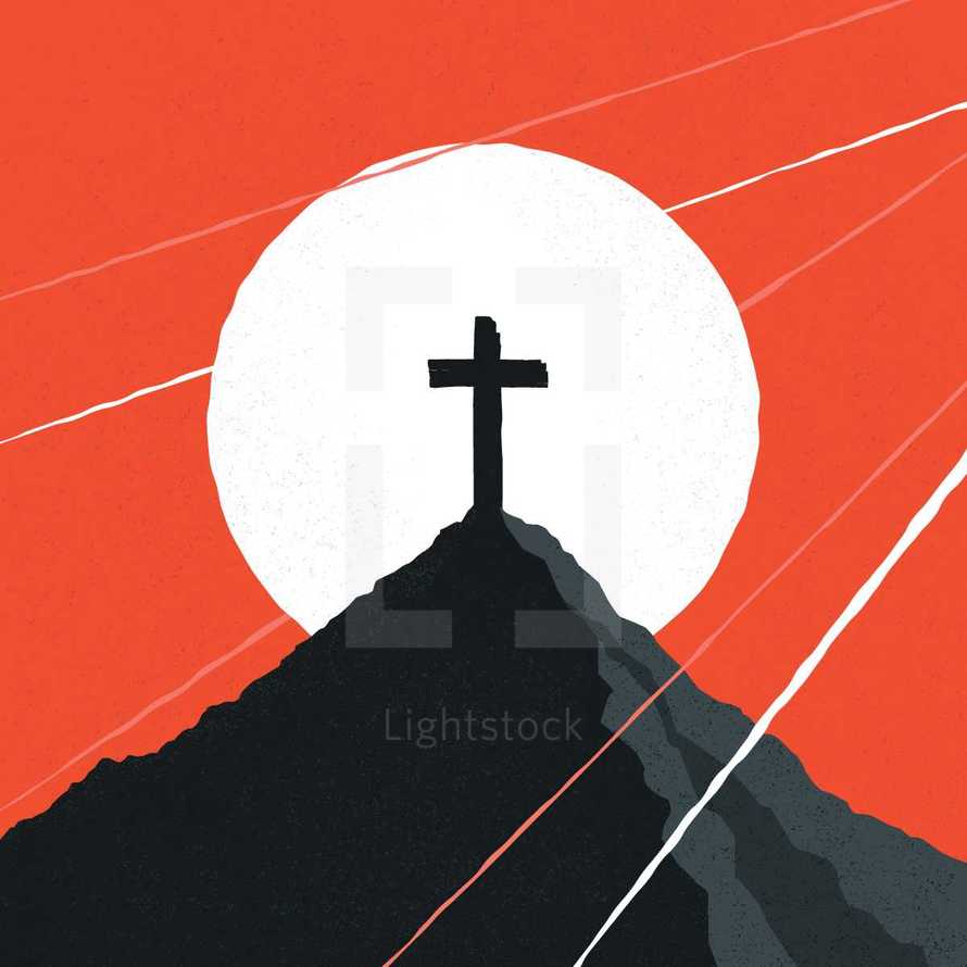 a cross on a mountain 