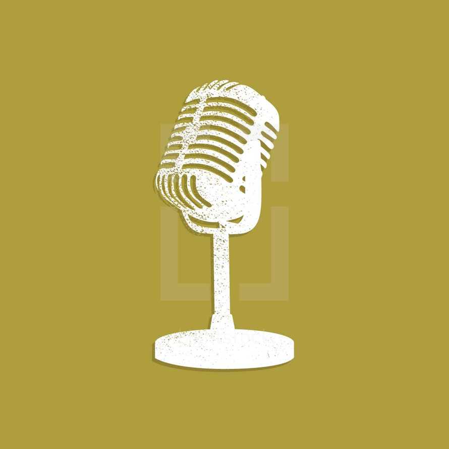 microphone on yellow background 