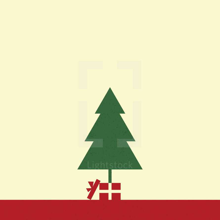 gifts under a Christmas tree icon