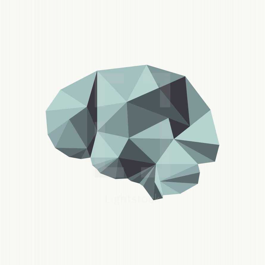 geometric brain illustration.