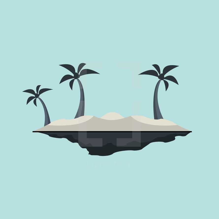island with palm trees 