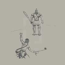 David and Goliath illustration 