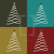 ribbon Christmas tree icons