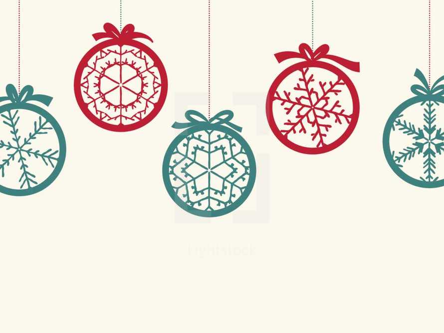 hanging Christmas ornaments illustration.