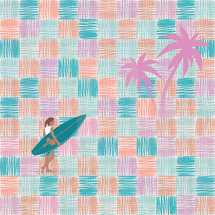 surfer with pastel pattern 
