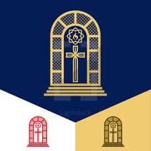 arched church window logo