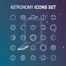 astronomy icon set 