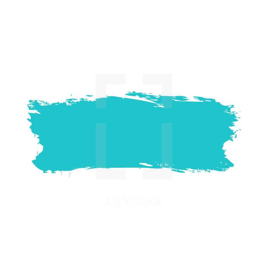 The teal turquoise paint brush stroke is drawn by hand. Paintbrush drawing on canvas. Hand-drawn brushstroke green blue texture on paper. Rectangle shape. The graphic element saved as a vector illustration in the EPS file format for used in your design projects. 