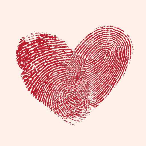 True love waits, heart finger prints — Design element — Lightstock