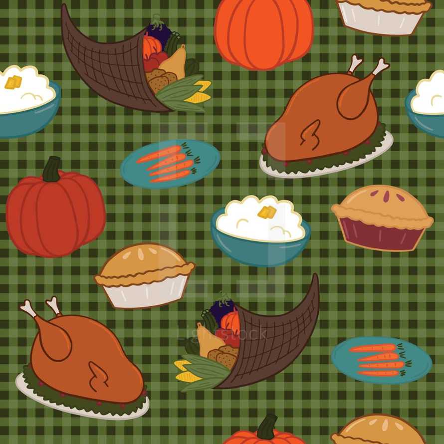 thanksgiving cartoon pattern 