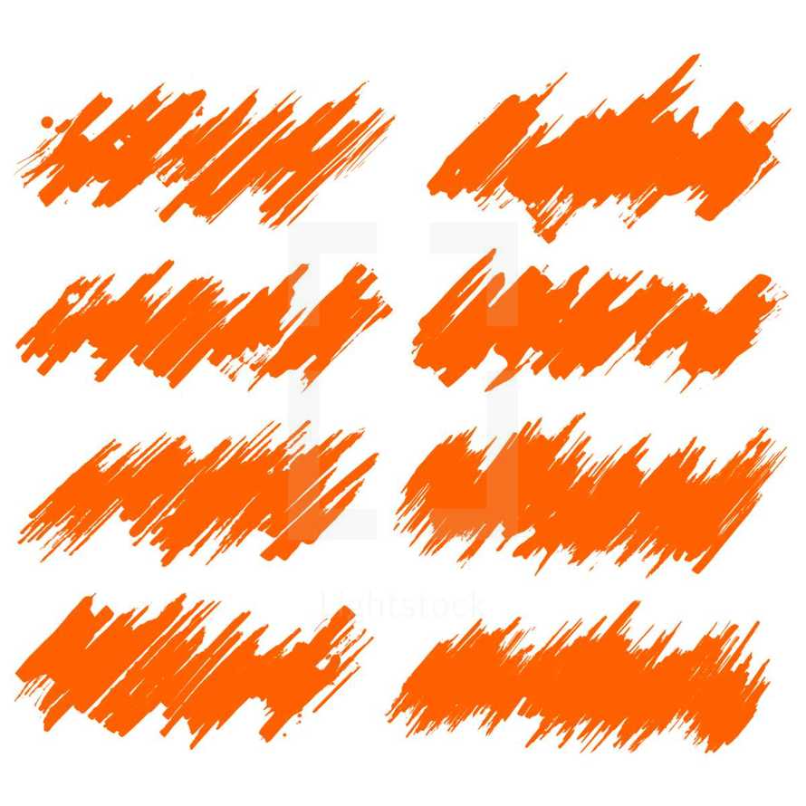 orange paint smudges 