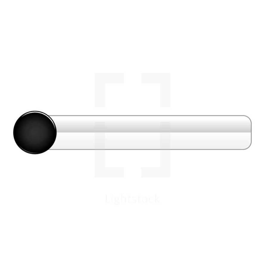 black rectangle button with circle 