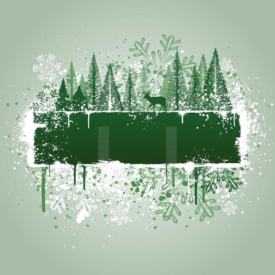 Winter woods grunge graphic