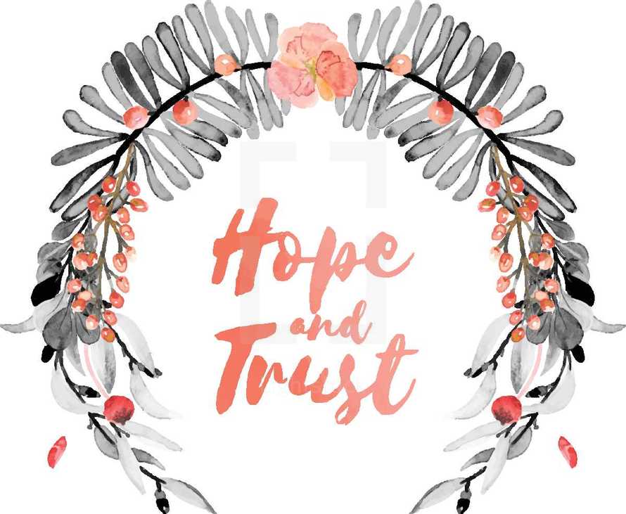Hope and Trust Watercolor Wreath