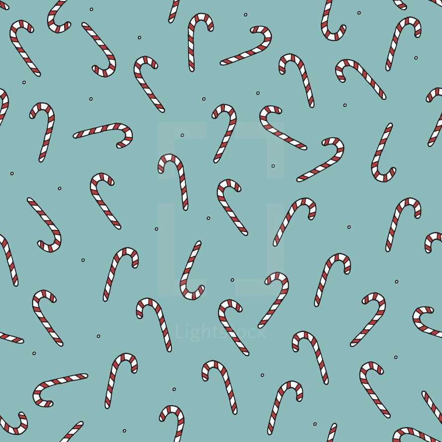 hand drawn candy cane pattern background.