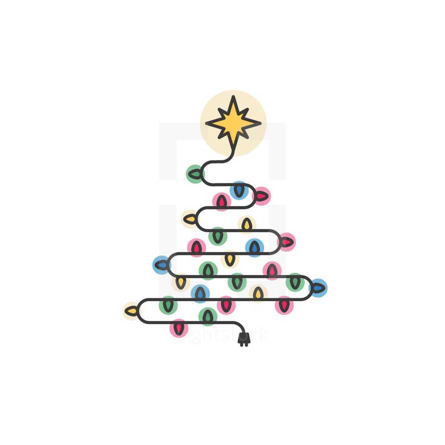 Christmas tree of lights 