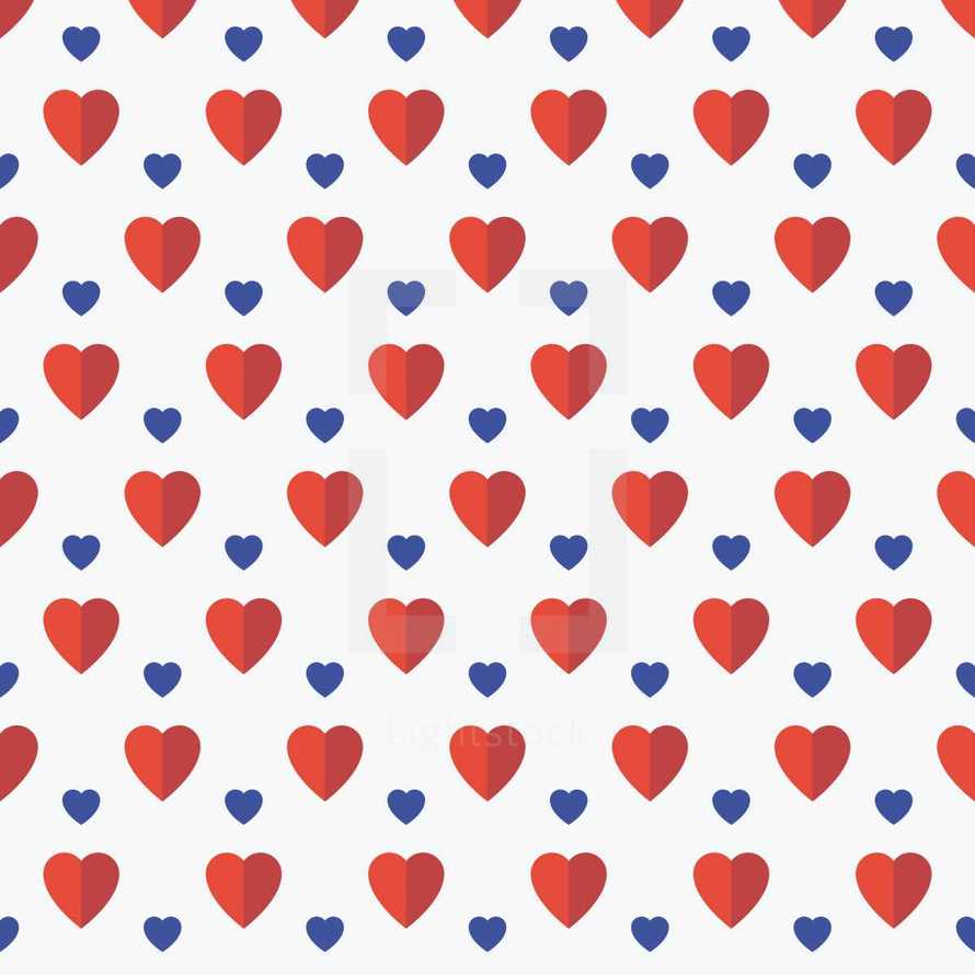 red and blue heart pattern 