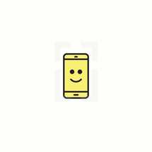 happy  face on cellphone screen