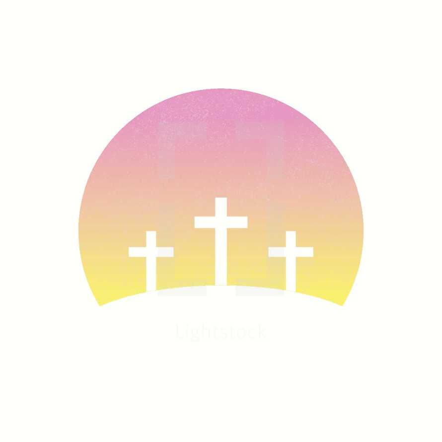 three crosses Easter icon