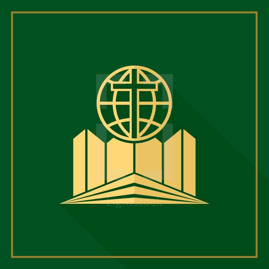 cross, globe, church, foundation, logo 