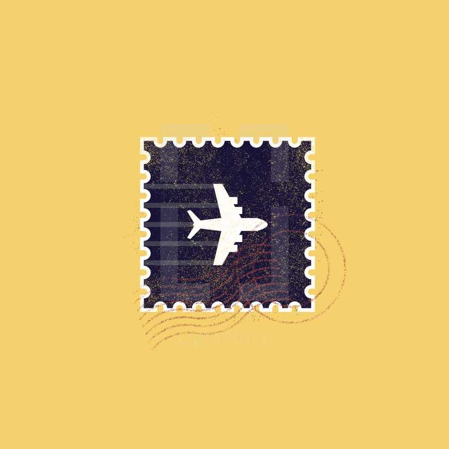 stamp with airplane 