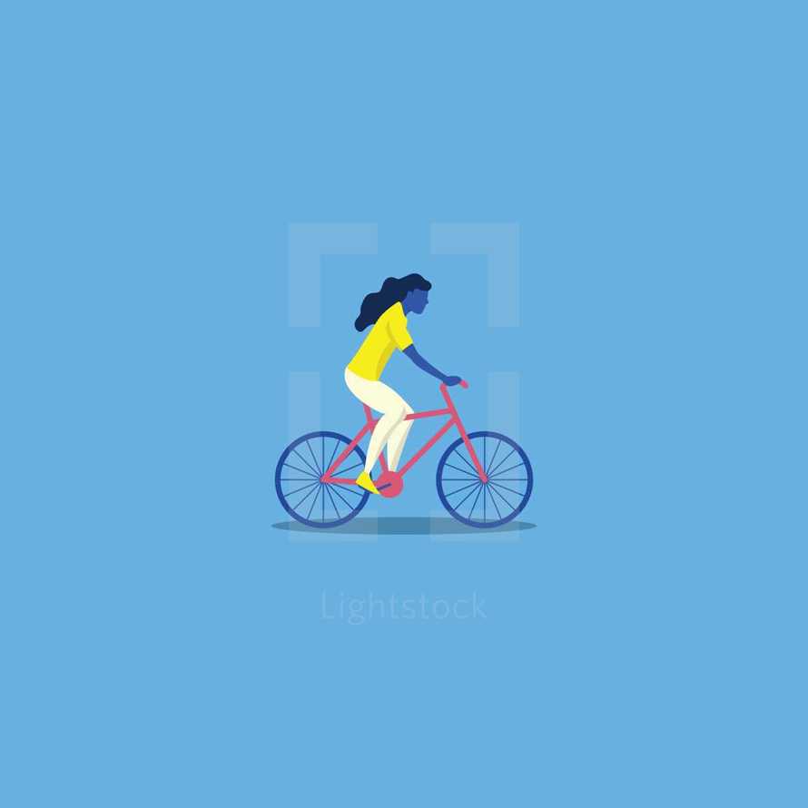 woman riding a bike 