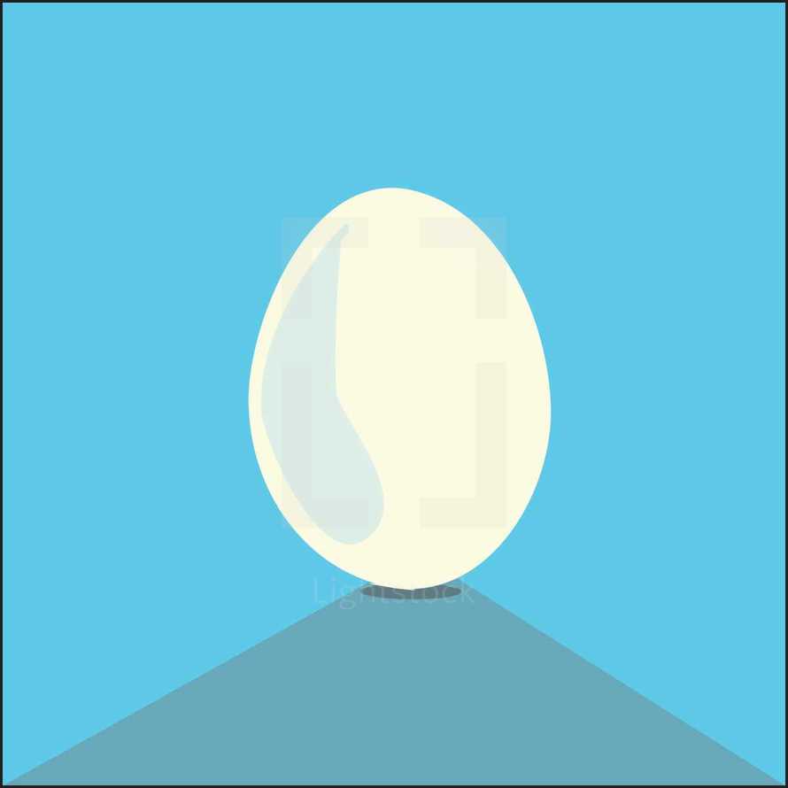 egg on blue 